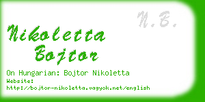 nikoletta bojtor business card